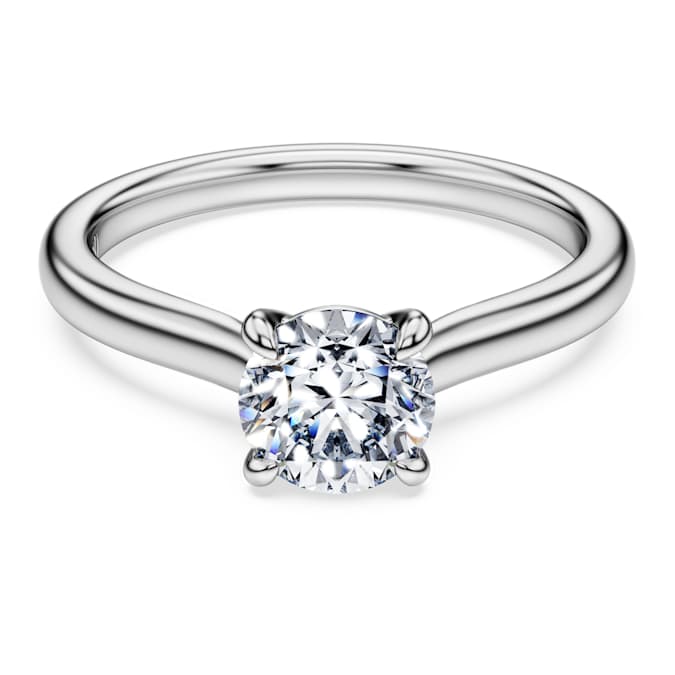 Eternity solitaire ring Lab-grown diamonds 1 ct tw, Round shape, 14K white gold