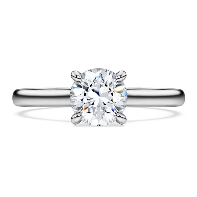 Eternity solitaire ring Lab-grown diamonds 1 ct tw, Round shape, 14K white gold