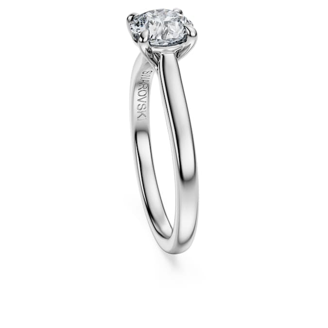 Eternity solitaire ring Lab-grown diamonds 1 ct tw, Round shape, 14K white gold