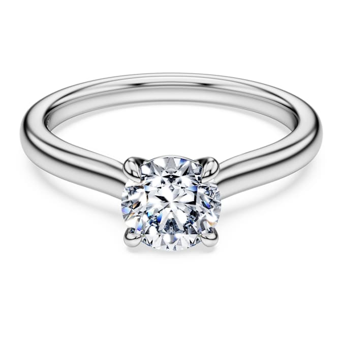 Eternity solitaire ring Lab-grown diamonds 1 ct tw, Round shape, 14K white gold