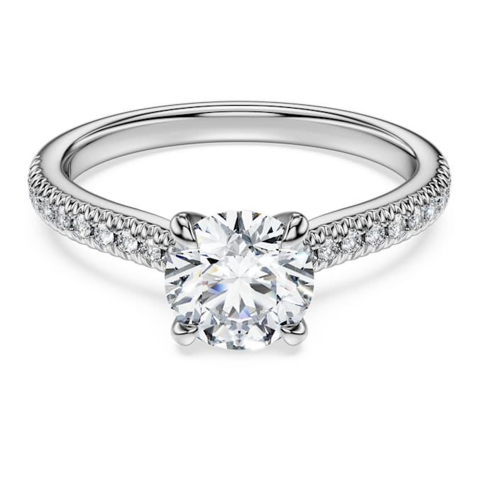 Eternity solitaire ring Lab-grown diamonds 1.2 ct tw, Round shape, 14K white gold
