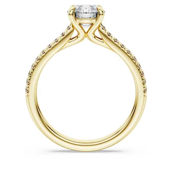 Eternity solitaire ring Lab-grown diamonds 1.2 ct tw, Round shape, 14K yellow gold