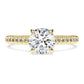 Eternity solitaire ring Lab-grown diamonds 1.2 ct tw, Round shape, 14K yellow gold