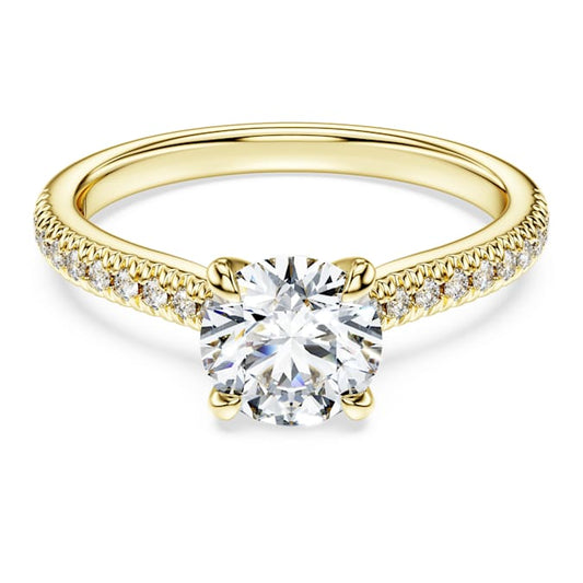 Eternity solitaire ring Lab-grown diamonds 1.2 ct tw, Round shape, 14K yellow gold