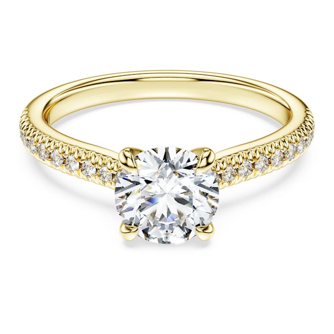 Eternity solitaire ring Lab-grown diamonds 1.2 ct tw, Round shape, 14K yellow gold