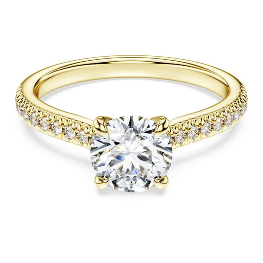 Eternity solitaire ring Lab-grown diamonds 1.2 ct tw, Round shape, 14K yellow gold