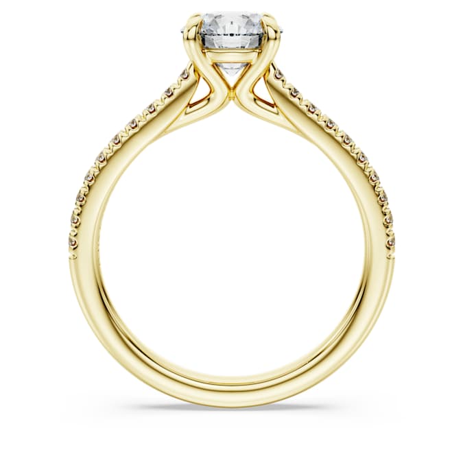 Eternity solitaire ring Lab-grown diamonds 1.2 ct tw, Round shape, 14K yellow gold