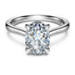 Eternity solitaire ring Lab-grown diamonds 2 ct tw, Oval shape, 14K white gold