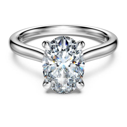 Eternity solitaire ring Lab-grown diamonds 2 ct tw, Oval shape, 14K white gold