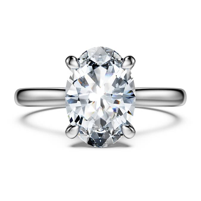 Eternity solitaire ring Lab-grown diamonds 2 ct tw, Oval shape, 14K white gold
