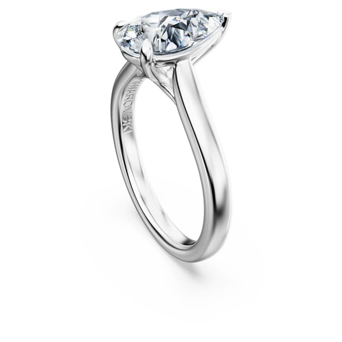Eternity solitaire ring Lab-grown diamonds 2 ct tw, Pear shape, 14K white gold