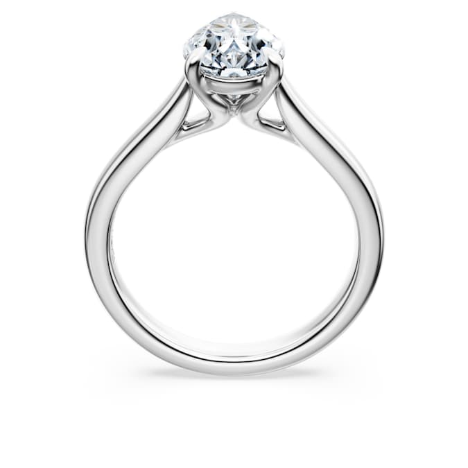 Eternity solitaire ring Lab-grown diamonds 2 ct tw, Pear shape, 14K white gold