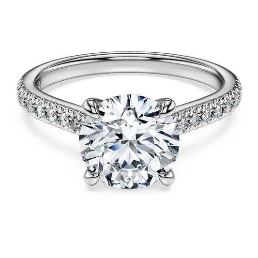 Eternity solitaire ring Lab-grown diamonds 2.2 ct tw, Round shape, 14K white gold