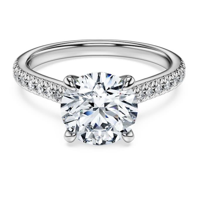 Eternity solitaire ring Lab-grown diamonds 2.2 ct tw, Round shape, 14K white gold