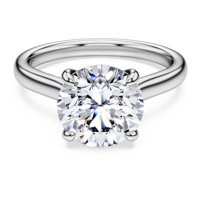 Eternity solitaire ring Lab-grown diamonds 3 ct tw, Round shape, 14K white gold