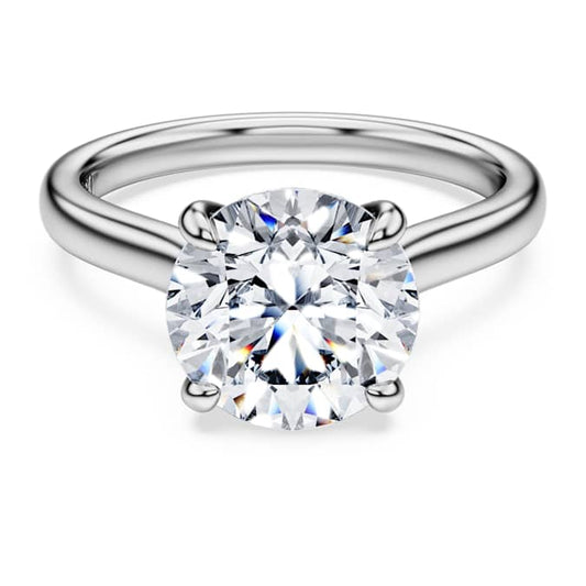 Eternity solitaire ring Lab-grown diamonds 3 ct tw, Round shape, 14K white gold