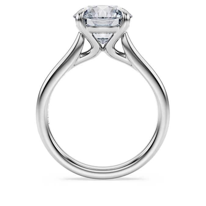 Eternity solitaire ring Lab-grown diamonds 3 ct tw, Round shape, 14K white gold