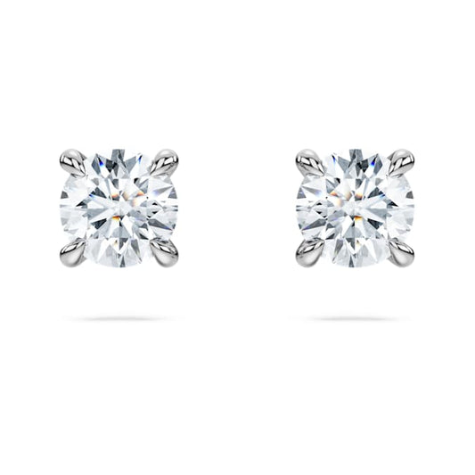 Eternity solitaire stud earrings Lab-grown diamonds 0.5 ct tw, Round shape, 14K white gold