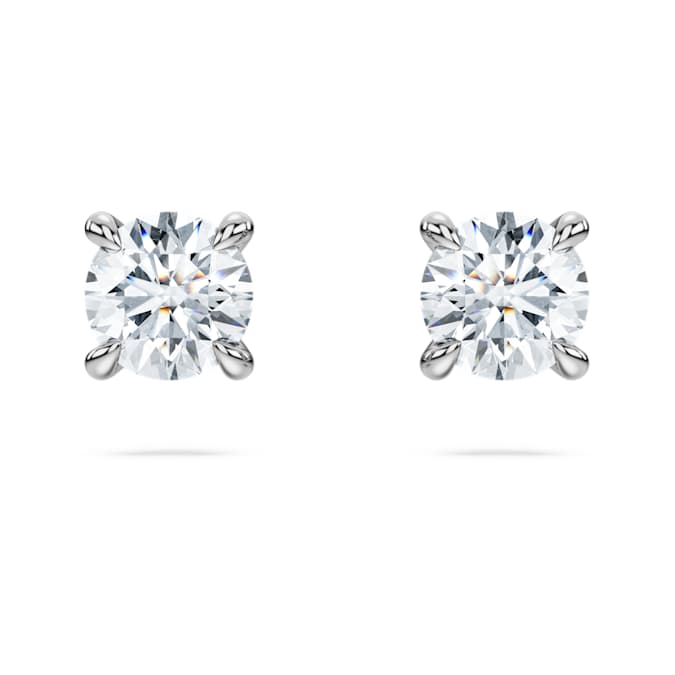 Eternity solitaire stud earrings Lab-grown diamonds 0.5 ct tw, Round shape, 14K white gold
