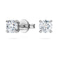 Eternity solitaire stud earrings Lab-grown diamonds 0.5 ct tw, Round shape, 14K white gold