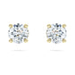 Eternity solitaire stud earrings Lab-grown diamonds 1 ct tw, Round shape, 14K yellow gold