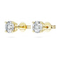 Eternity solitaire stud earrings Lab-grown diamonds 1 ct tw, Round shape, 14K yellow gold