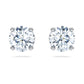 Eternity solitaire stud earrings Lab-grown diamonds 2 ct tw, Round shape, 14K white gold