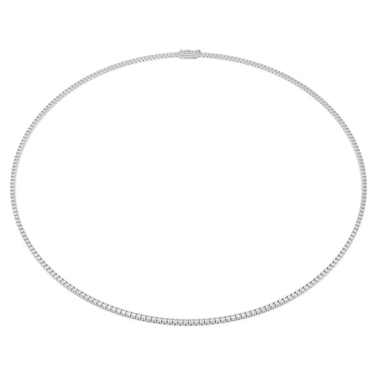 Eternity Tennis necklace Lab-grown diamonds 3 ct tw, Round shape, 14K white gold