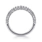 Gabriel & Co. 14K White Gold Graduating Diamond Classic Ladies Ring SZ 6.5 .51CTW