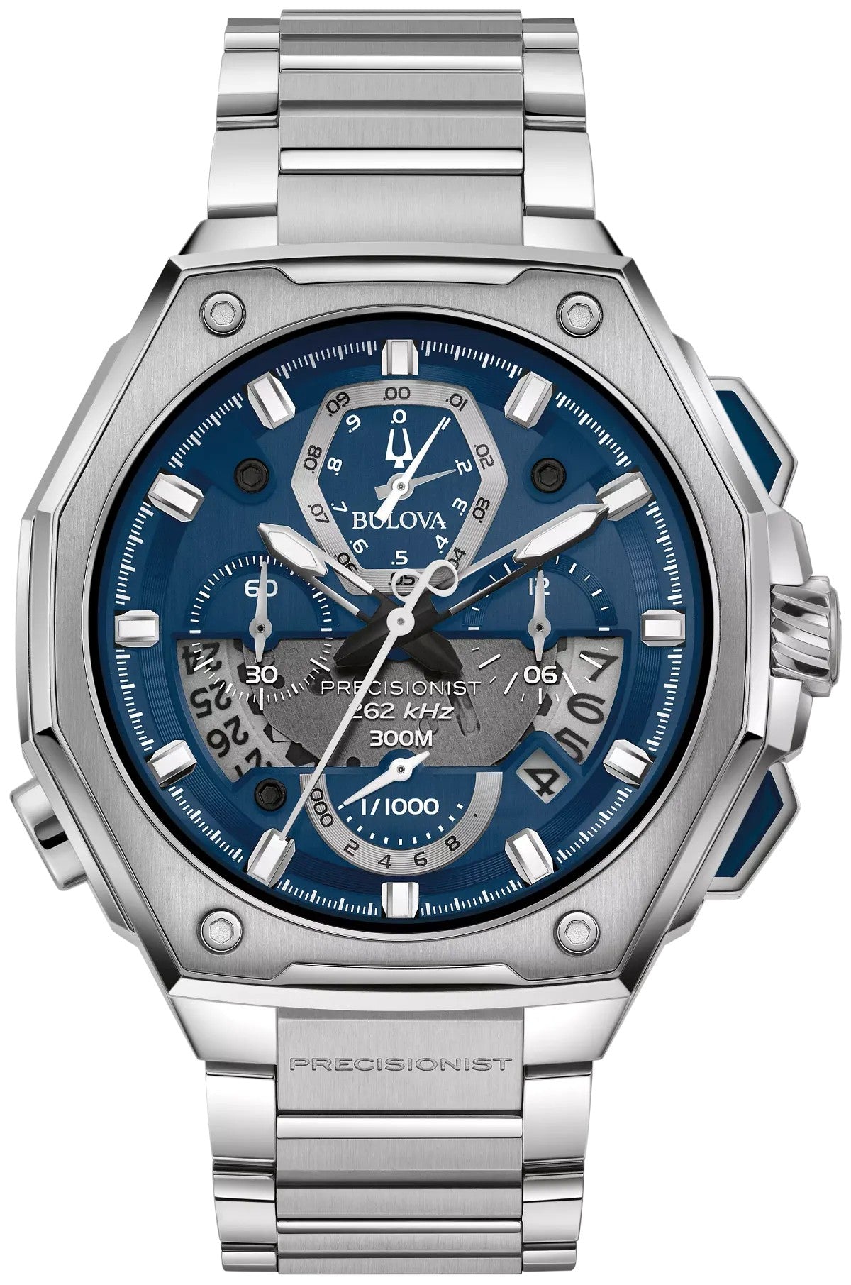 Bulova Blue Dial Stainless Steel Bracelet Series X 96B349