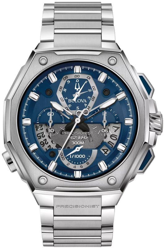Bulova Blue Dial Stainless Steel Bracelet Series X 96B349
