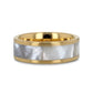 GRACE Gold-Plated Tungsten Wedding Band with White Abalone Inlay - 8mm