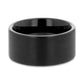 BALTIMORE Flat Style Black Tungsten Carbide Ring with Brushed Finish - 12mm