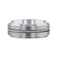 ALBERT Steel Cable Inlaid Brushed Center Titanium Men's Wedding Band With Beveled Polished Edges - 8mm