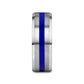 LAWSON Men’s Beveled Edges White Tungsten Brushed Finish Wedding Ring with Blue Stripe - 8mm