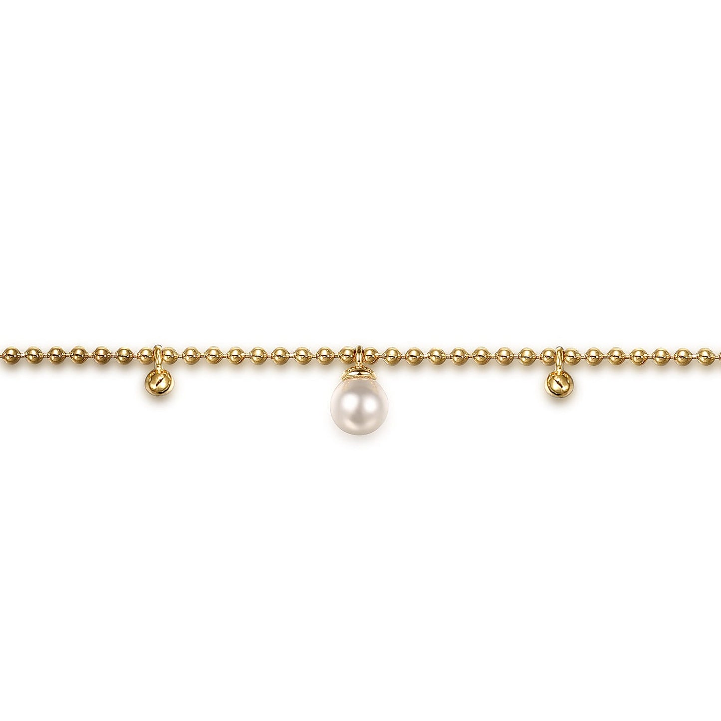 Gabriel & Co. 14K Yellow Gold Bujukan Beads and Pearl Droplet Bracelet