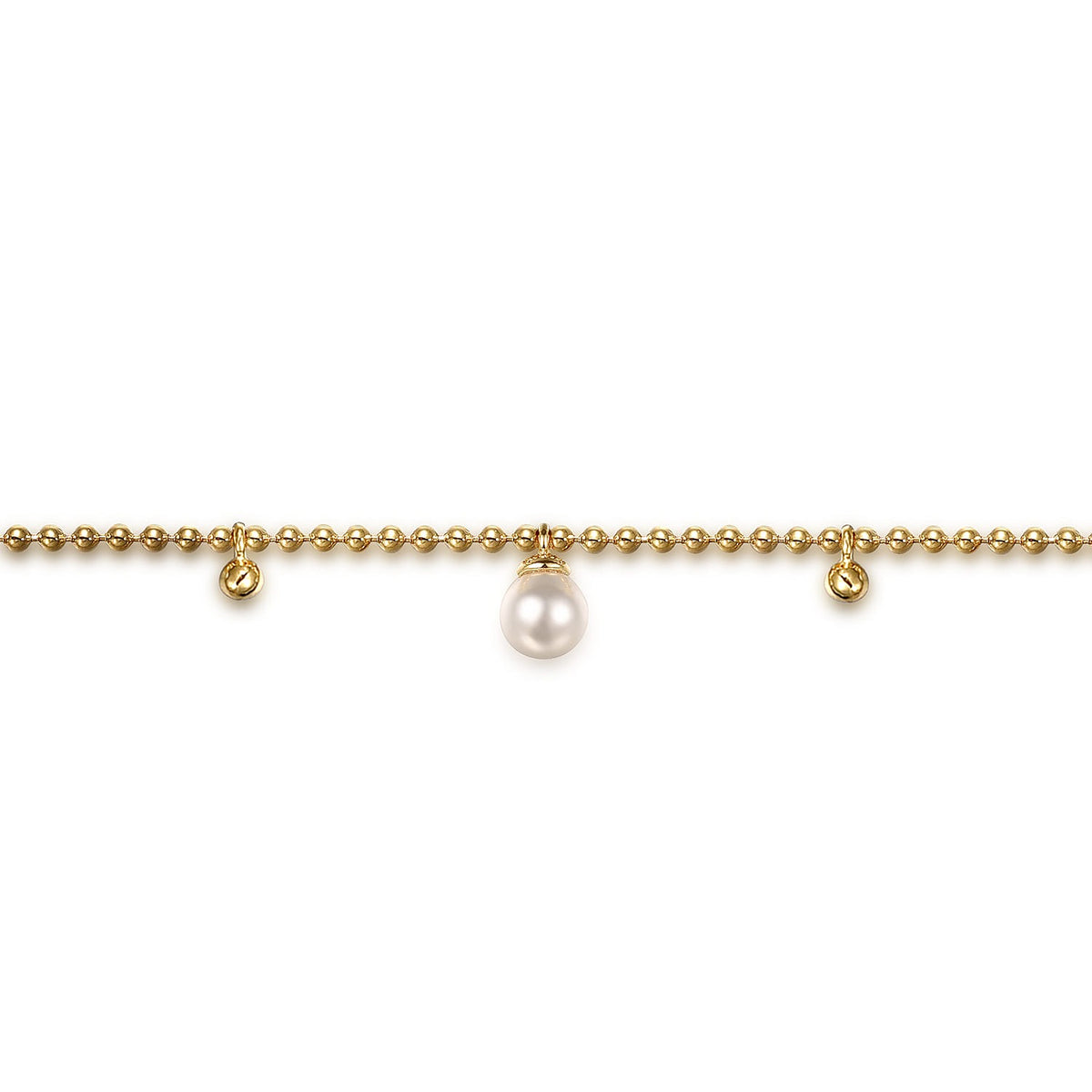 Gabriel & Co. 14K Yellow Gold Bujukan Beads and Pearl Droplet Bracelet