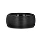LOUISVILLE Domed Black Tungsten Ring with Brushed Finish - 10mm