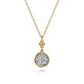 Gabriel & Co. 14K White and Yellow Gold Diamond Cluster Bujukan Drop Pendant Necklace .25CTW