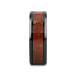 TRIASSIC Red Dinosaur Bone Inlaid Black Ceramic Beveled Edged Ring - 4mm & 8mm