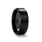 CITAR Polished Finish Black Ceramic Ring with Beveled Edges - 4mm - 12mm - 6mm