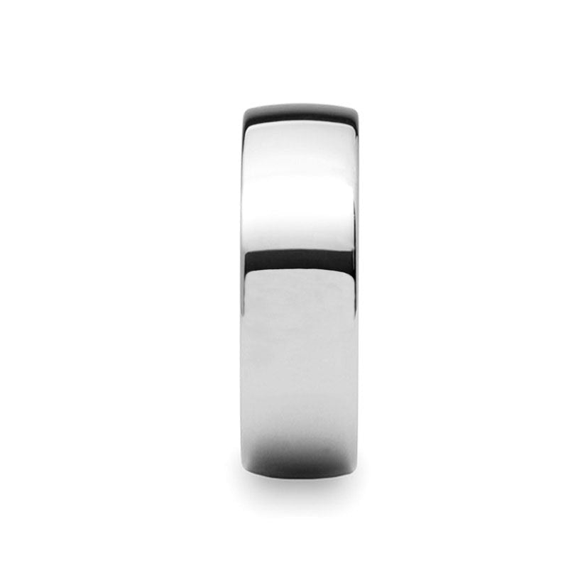 VIVID Silver Polished Finish Domed Wedding Band - 4mm & 8mm