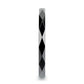 DAVINA Polished Diamond Faceted Black Ceramic Ring for Women - 2 mm