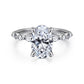 Gabriel & Co. Perry - 14K White Gold Oval Diamond Engagement Ring 10.5X7 SEMI 1/3CTW