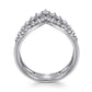Gabriel & Co. 14K White Gold Graduating Diamond Chevron Ring 1/2CTW Kaslique