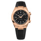 MIDO Multifort 8 Two Crowns Black Dial Stainless Steel Rose Gold-Tone Watch - Rubber Strap- 38.4 X 40mm