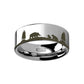Animal Landscape Scene Bears Bear Cubs Engraved Flat Tungsten Ring - 4mm - 12mm - 6mm