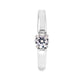 Solitaire Engagement Band with Cubic Zirconium Stone - 2mm