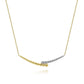 Gabriel & Co. 14K Yellow-White Gold Bujukan Diamond Bar Necklace .18CTW