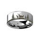 MUIR Animal Landscape Scene Reindeer Deer Stag Engraved Flat Tungsten Ring - 4mm - 12mm - 8mm